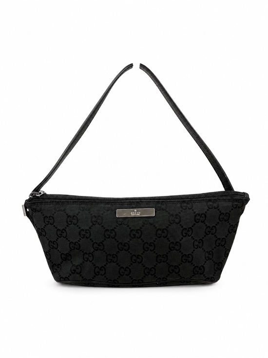 Gucci Handbags - Gucci GG Canvas Black Mini Shoulder Bag Pochette Zip Top Handbag Italy